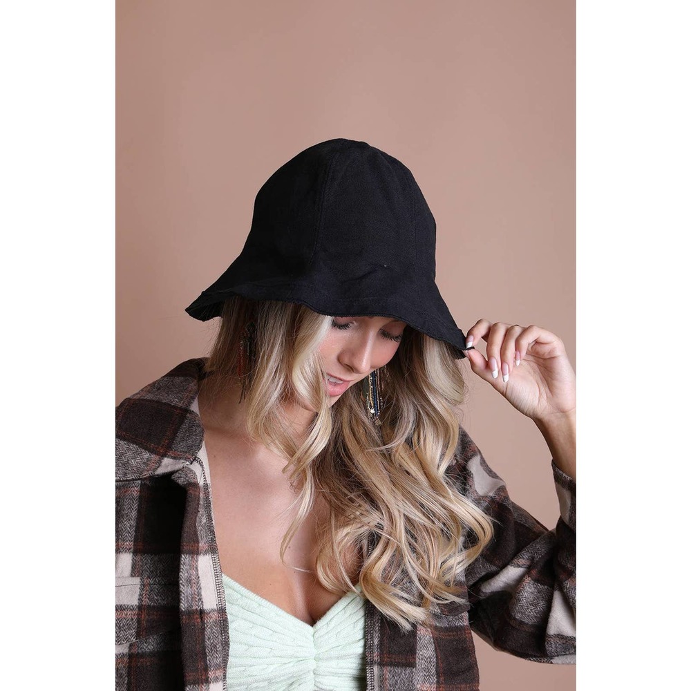 Black Cotton Urban Bucket Hat